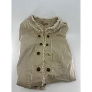 Cream Twenty One Button Up Light Weight Cotton Jacket Sz Large